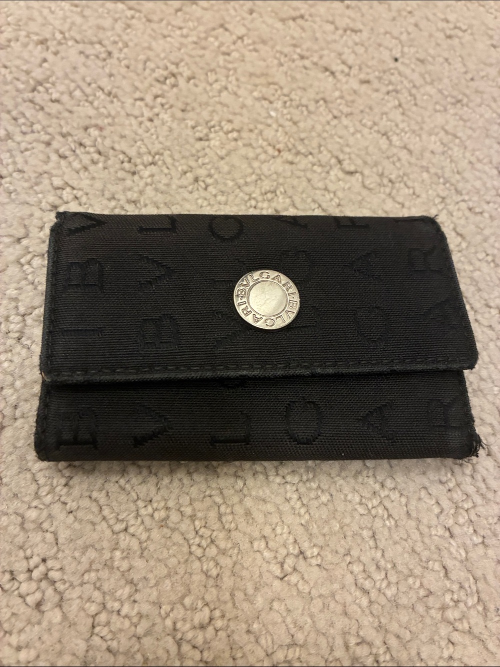BVLGARI Black Logo Mania Canvas 6-Key Case Wallet